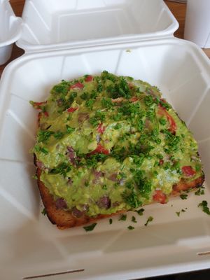 avo toast... have to ask they make it vegan! at Juicy Ladies in Woodland Hills