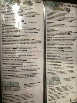 Menu  at Federal Cafe in Girona