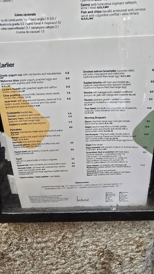 Menu vegan is mentioned at Federal Cafe in Girona