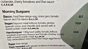 Vegan burger on menu at Federal Cafe in Girona