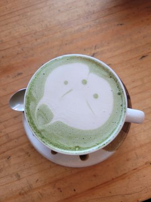 Matcha Latte with almond milk at La Panetteria in Lima