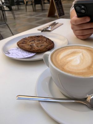 Cookie + latte at Federal Cafe in Valencia