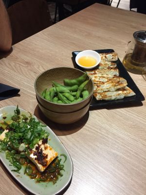 Spicy tofu, Edamame, Gyoza at Vatten Ramen in Amsterdam