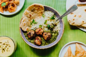 Palak curri at Naan in Mexico City