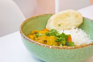 Masharoom: curri rojo con hongos y vegetales at Naan in Mexico City