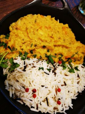 Rice with masoor dhal at Green House  in Brussels