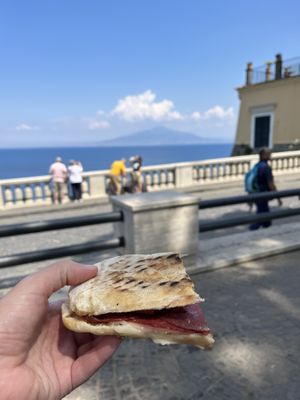 1/2 Lucia to-go at the seaside park with views of Napoli.  at A'Marenna in Sorrento