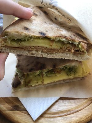 Teres on panuozzo bread  at A'Marenna in Sorrento