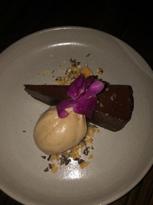 Dark chocolate cheezecake at Plonk in Bozeman