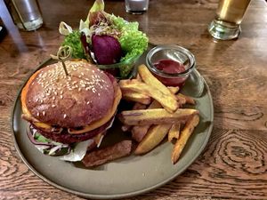 Lupin burger at The Artisan in Zurich