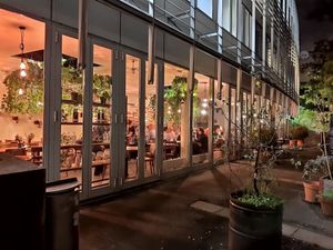 Exterior and outdoor seating terrace at The Artisan in Zurich