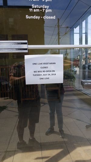 would have loved to try it.. but they're closed at One Love Vegetarian in Toronto
