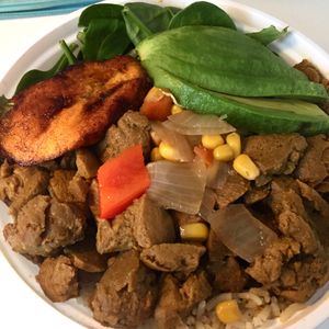 Texturized soy protein bowl at One Love Vegetarian in Toronto