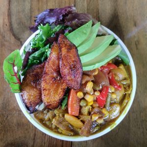 bean curd-lima beans curry at One Love Vegetarian in Toronto