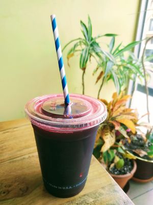 ginger-sorrel juice at One Love Vegetarian in Toronto