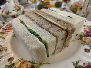 Cucumber sandwiches, salsa and cheese  at The Tea Room in Sydney