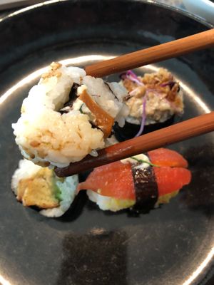 Sushi at The Vegan Butcher's Choice in Brussels