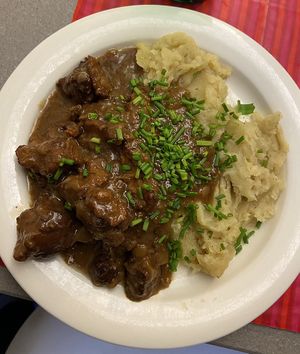 Carbonnade on the left!  at The Vegan Butcher's Choice in Brussels