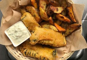 Vegan Fish & Chips at The Vegan Butcher's Choice in Brussels