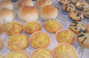 Vegan morning tea muffin selection at Vegan Comfort in Auckland