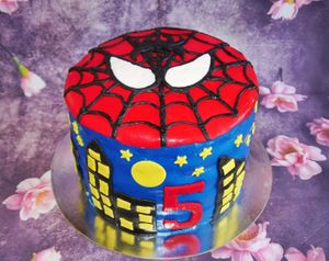 Spiderman strawberry cake at Vegan Comfort in Auckland