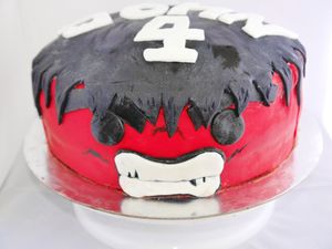 Red Hulk cake at Vegan Comfort in Auckland
