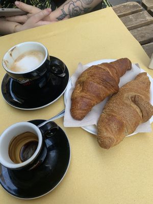 Vegan croissants. One plain and one with apricot  at Cuore Fresco in Catania