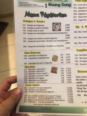 Menu végétarien 😁 at Guang Dong in Brussels