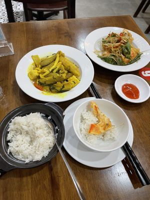 Banana tofu and vegan shrimp .  at Hà Thành in Hanoi