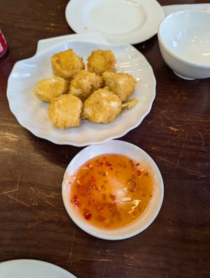 fried tofu in bread crumbles at Hà Thành in Hanoi