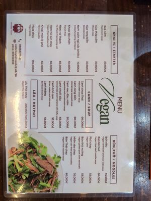Menu front at Hà Thành in Hanoi