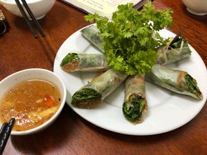 Premade and dried out tasteless rolls at Hà Thành in Hanoi