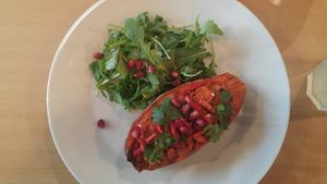 Lunch dish at Rabarbar in Warsaw