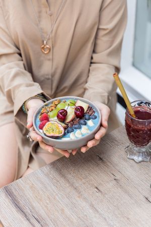 Enjoying our healthy began bowls. Fresh made and full of vitamins.  at Angie's Juicebar in Delft