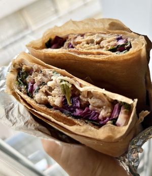 the peanut sauce wrap  at Cinq Concept Store in Cannes