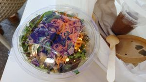 Amazing salad at Cinq Concept Store in Cannes