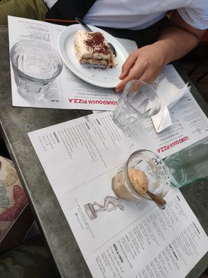 Vegan ice cream( it's salted caramel it's sooo good) at Franco Manca in Edinburgh