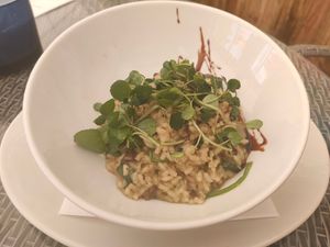 Baby Spinach & Mushroom Risotto at The Sail Inn in Lymington