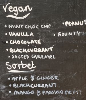 Couldn’t choose an ice cream they all sounded amazing!  at The Swan Inn in Malvern