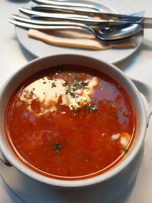 Goulash soup at Napfényes Restaurant & Confectionery in Budapest