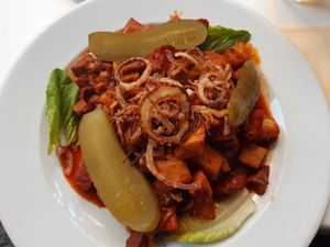 Seitan roast at Napfényes Restaurant & Confectionery in Budapest
