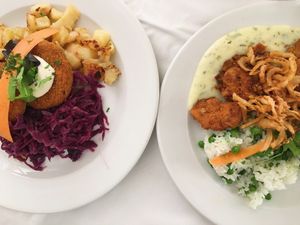 two entrees (2016) at Napfényes Restaurant & Confectionery in Budapest