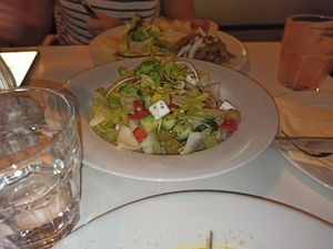 Greek Salad at Napfényes Restaurant & Confectionery in Budapest