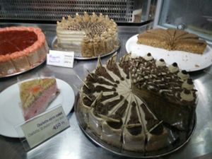 Cakes :) at Napfényes Restaurant & Confectionery in Budapest