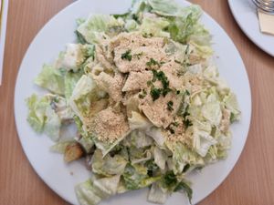 Ceasar salad at Napfényes Restaurant & Confectionery in Budapest
