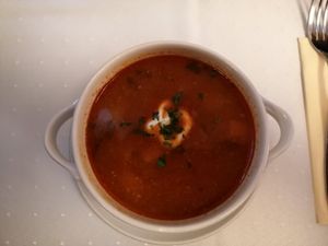 Beans Goulash at Napfényes Restaurant & Confectionery in Budapest