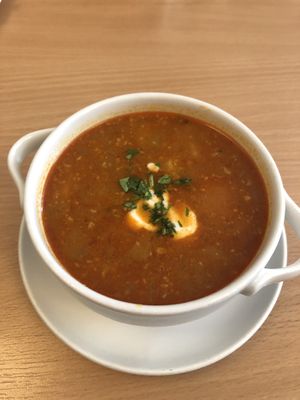 Goulash soup at Napfényes Restaurant & Confectionery in Budapest