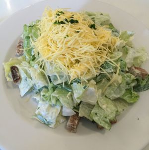 Caesar salad at Napfényes Restaurant & Confectionery in Budapest