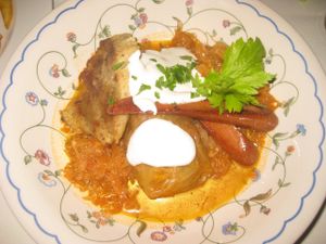 Stuffed cabbage leaf at Napfényes Restaurant & Confectionery in Budapest