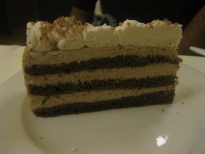 Chestnut cake at Napfényes Restaurant & Confectionery in Budapest